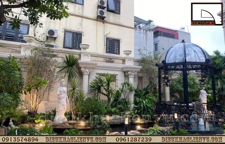 Tiểu cảnh sân vườn đẹp Điêu khắc Liên Vũ